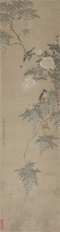 Liao Yunjin flower and bird screen, The Palace Museum