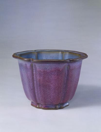 Jun kiln rose purple glaze sunflower style flowerpot, The Palace Museum