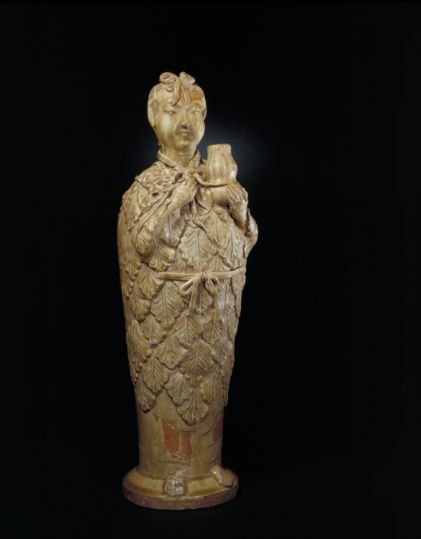 Yaozhou kiln green glaze medicine king statue, The Palace Museum