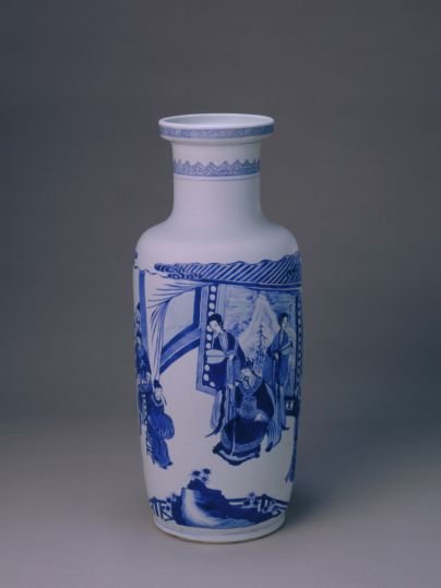 Blue and white