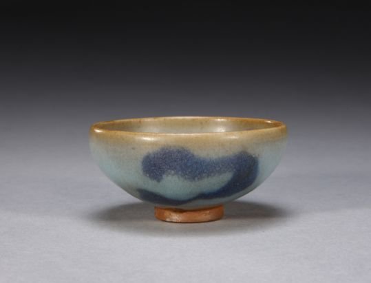 Jun kiln sky blue glaze purple and red spot bowl, The Palace Museum