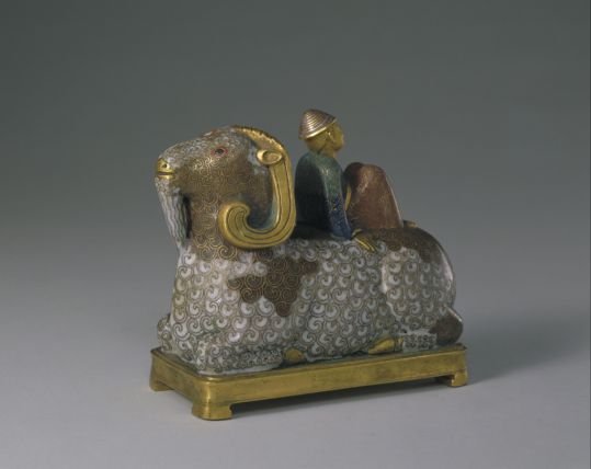 Qianlong style cloisonné enamel shepherd's penholder, The Palace Museum
