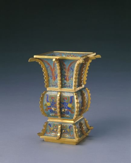 Jingtai model cloisonné enamel with animal mask pattern, The Palace Museum