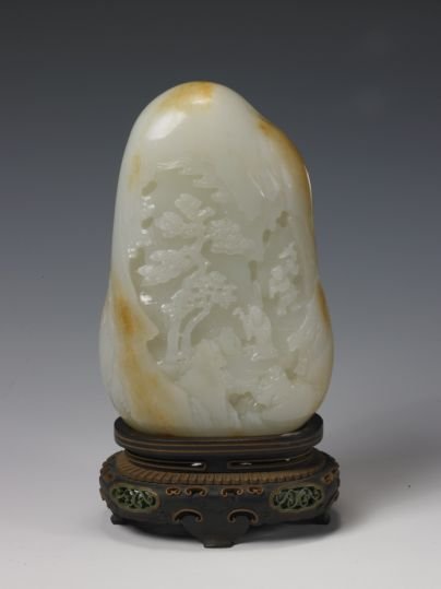 White jade carved landscape figures Shanzi, The Palace Museum