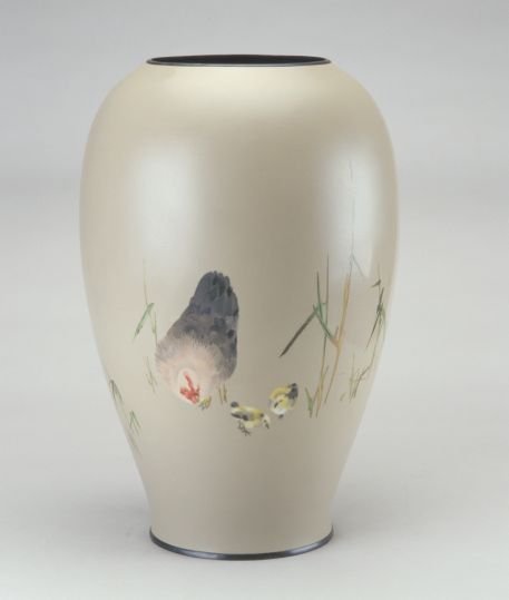 Qibao burned ashes thin bamboo chicken vase, The Palace Museum