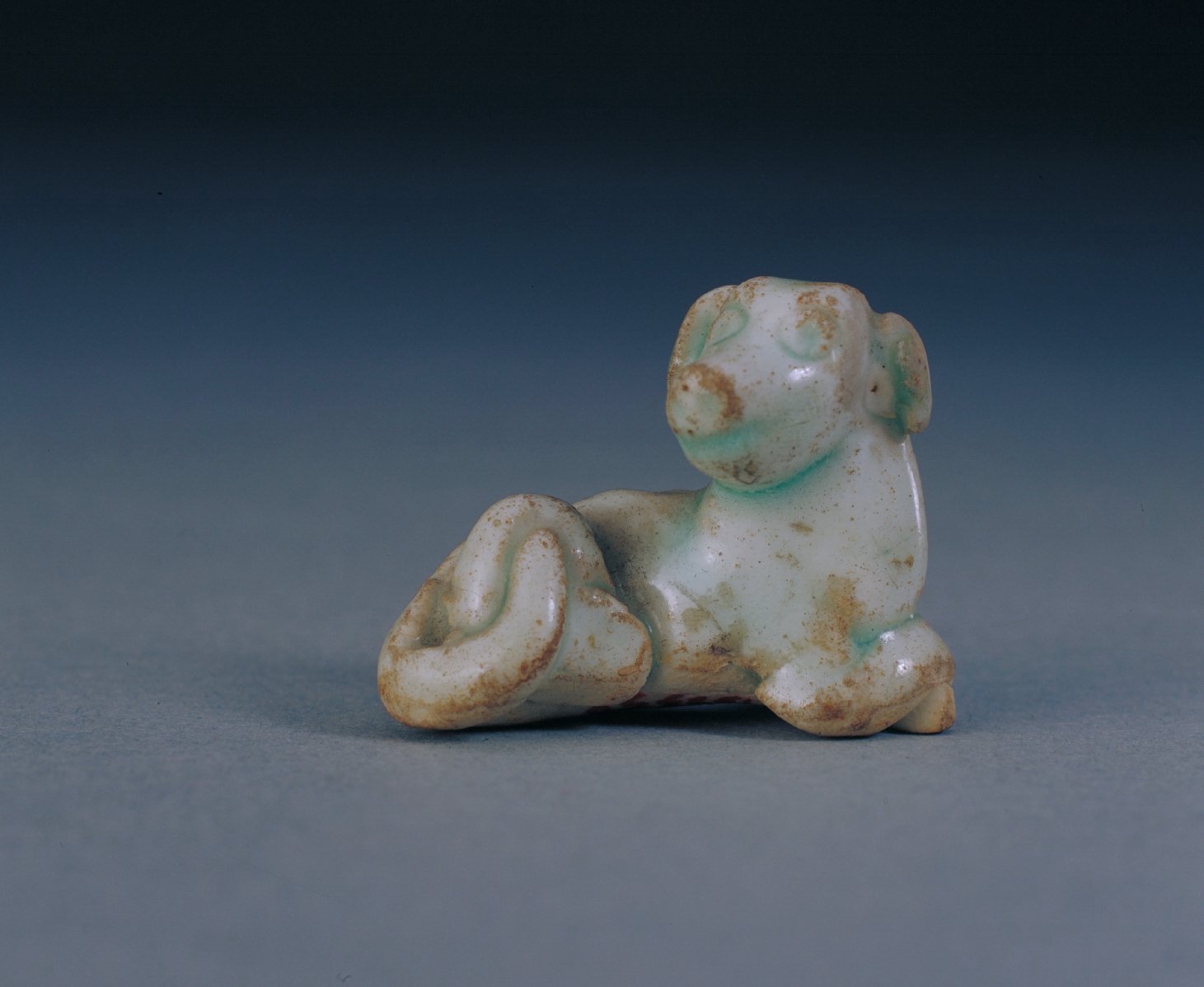 Blue and white glaze dog, The Palace Museum