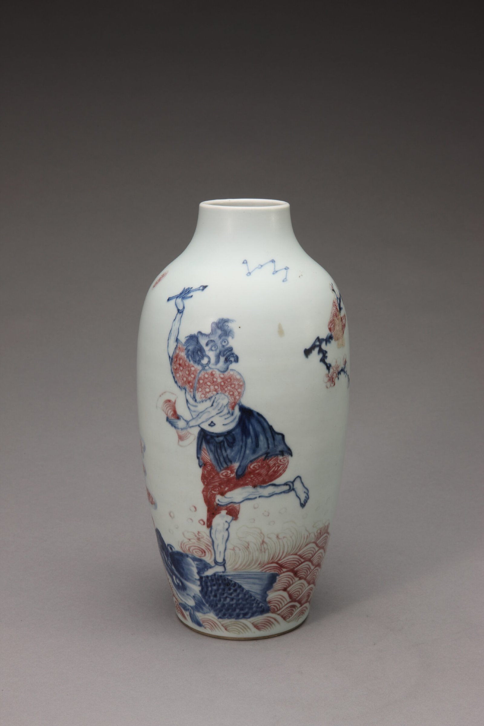 Blue and white underglaze red Kuixing vase, The Palace Museum
