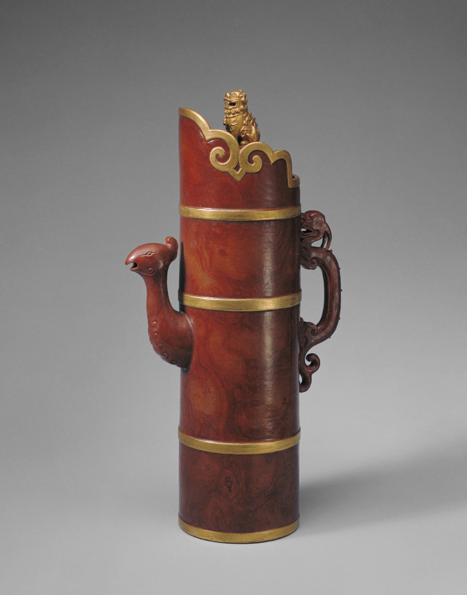 Imitation Ragouri wood grain glazed porcelain Domu pot, The Palace Museum