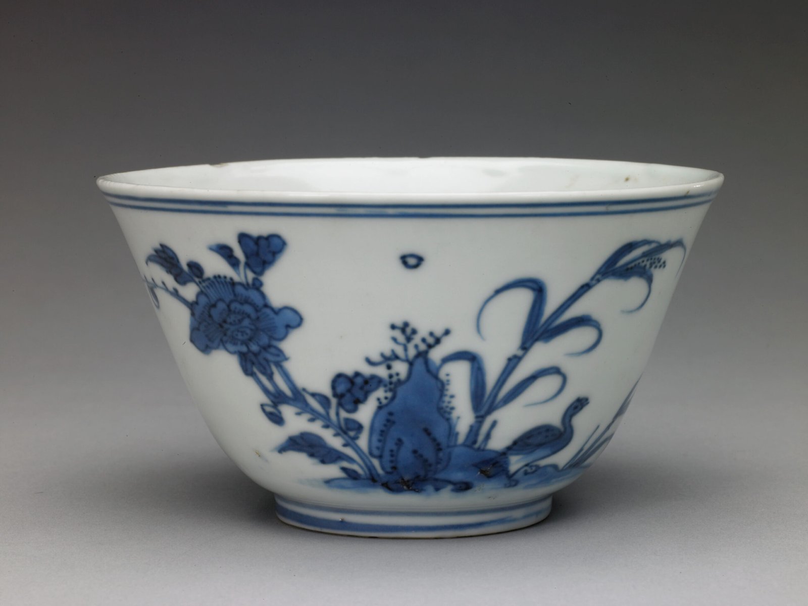 Blue and white reed goose bowl, The Palace Museum