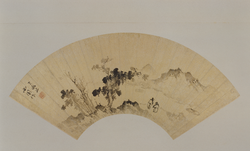 Landscape painting fan, The Palace Museum
