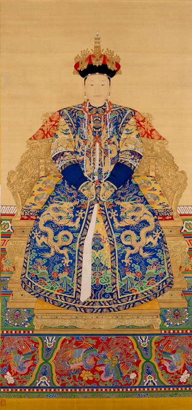 Qing Dynasty painting scroll of court dress after Xiao Hui Zhang, The Palace Museum