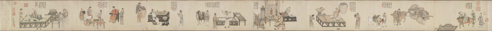 Cheng Liang's Eight Immortals in Drinking Scroll, The Palace Museum