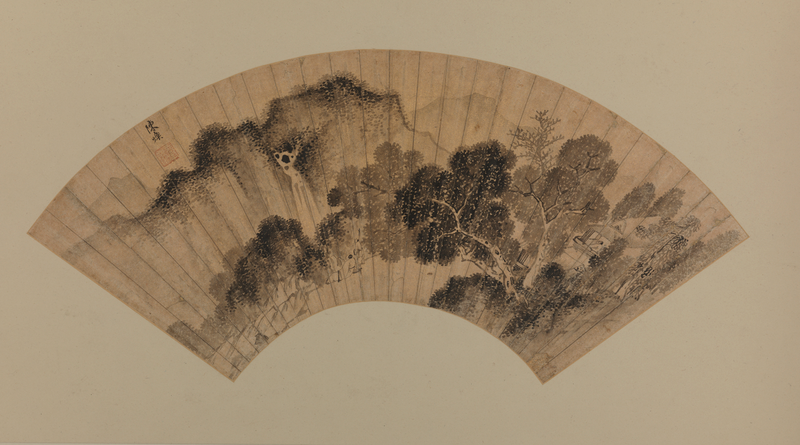 Landscape painting fan, The Palace Museum