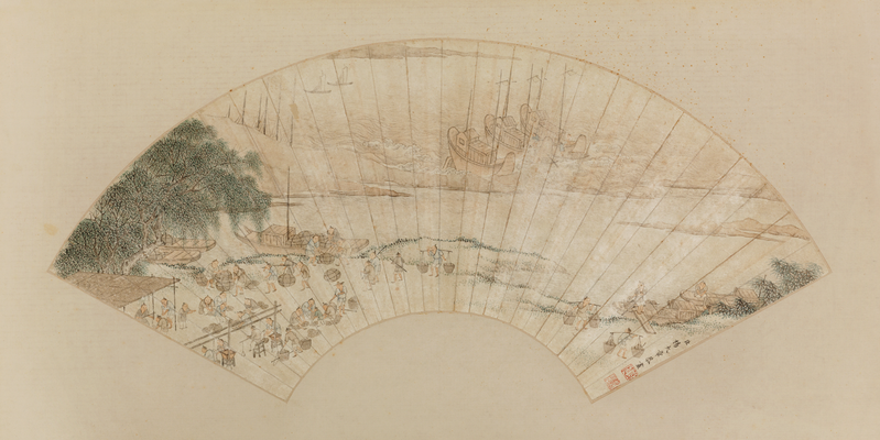 Yang Dazhang Fishing Fan, The Palace Museum