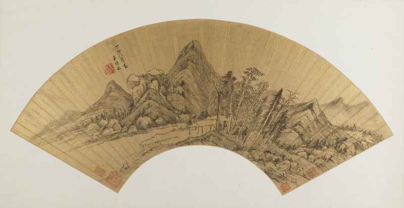 Wang Shimin landscape fan, The Palace Museum
